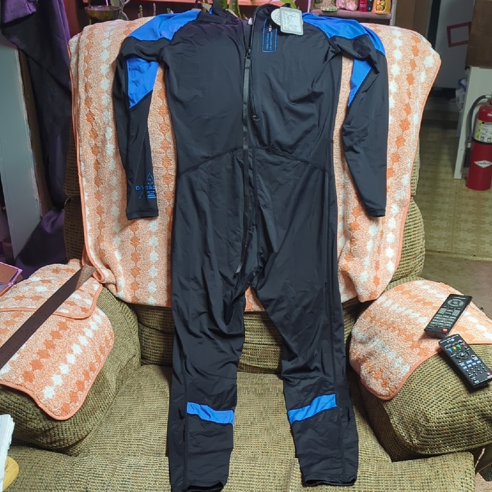 Men's Black and Blue Swim Suit